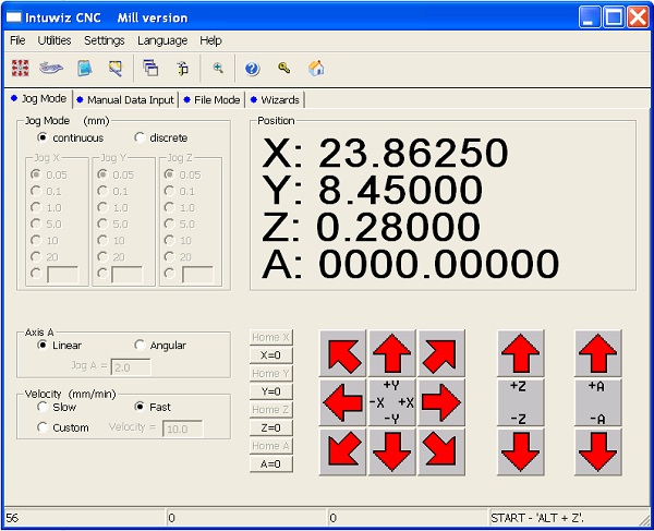 CNC, G - code tool path,G - code, tool path,G-code program, computer numerical control interpreter, step/direction outputs, direct phase outputs, RS-274, E-Stop, limit switches, jog control, backlash compensation, mill, lathe, programs,coordinate X