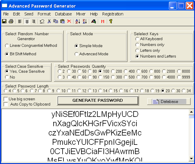 IW Advanced Password Generator screenshot
