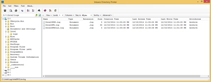 Intuwiz Directory Printer screenshot